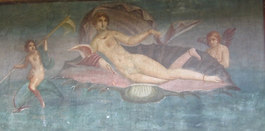 This mural from Pompeii is based on Anadyomene Venus, a lost painting by Apelles.